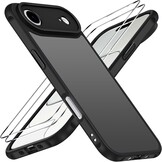 iPhone Hoesje Schokbestendig voor iPhone 6,5 inch | Zwart | 2x Screenprotector | Ultra-dun Polycarbonaat met Airbags