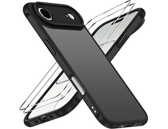 iPhone Hoesje Schokbestendig voor iPhone 6,5 inch | Zwart | 2x Screenprotector | Ultra-dun Polycarbonaat met Airbags