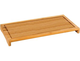 Kesper - 1 stuk snij- en afdekplaat – bamboehout – 54 x 28 x 4 cm – grote en robuuste fornuisafdekking met sapgoot – ook ideaal als snijmat of serveerplank