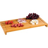 Kesper - 1 stuk snij- en afdekplaat – bamboehout – 54 x 28 x 4 cm – grote en robuuste fornuisafdekking met sapgoot – ook ideaal als snijmat of serveerplank