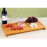 Kesper - 1 stuk snij- en afdekplaat – bamboehout – 54 x 28 x 4 cm – grote en robuuste fornuisafdekking met sapgoot – ook ideaal als snijmat of serveerplank