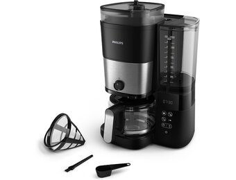 Philips All-in-1 Filterkoffiezetapparaat HD7900/50 met bonenmaler - 1.25 liter - Zwart/Zilver