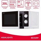 Sharp R200 WW Solo Magnetron - 20 Liter - 800 Watt - Wit