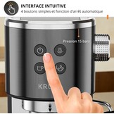 Krups Virtuoso+ Espresso Machine 15 Bar - Zwart/RVS