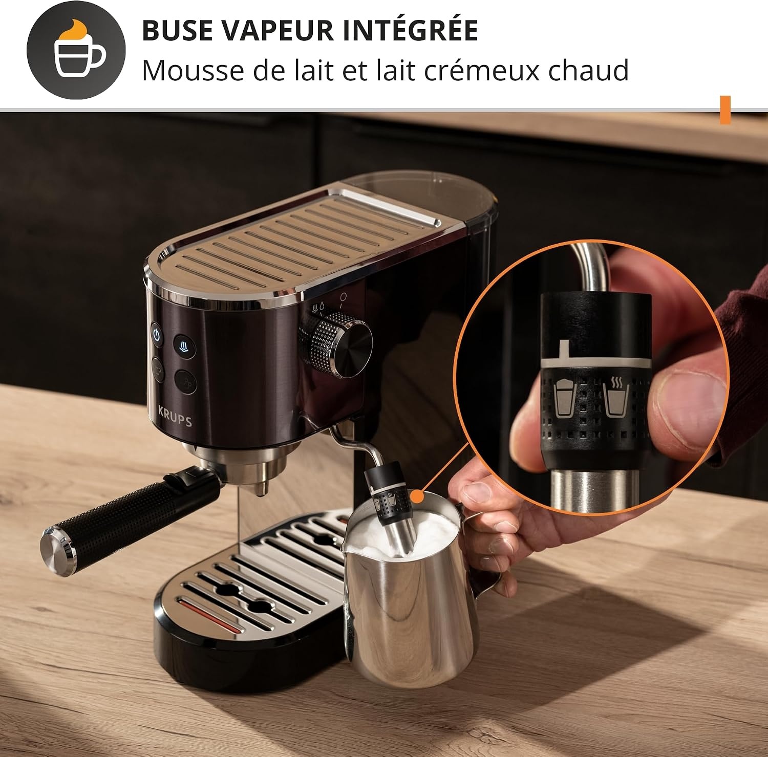 Krups Virtuoso+ Espresso Machine 15 Bar - Zwart/RVS