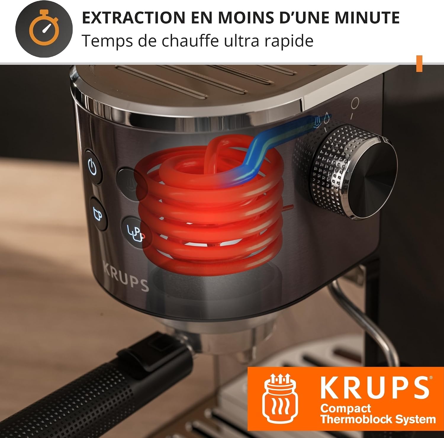 Krups Virtuoso+ Espresso Machine 15 Bar - Zwart/RVS