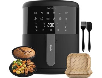 Cecotec Cecofry Bombastik 6000 Heteluchtfriteuse - 6 Liter - 1700W - Zwart - Inclusief Siliconen Accessoireset