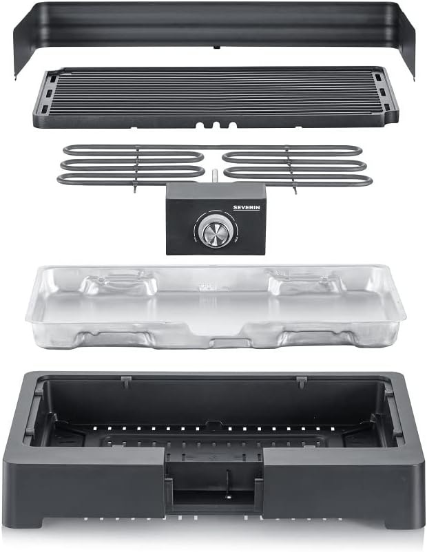 SEVERIN PG 8567 Tafelgrill - Elektrische Grill met Grillplaat - Zwart