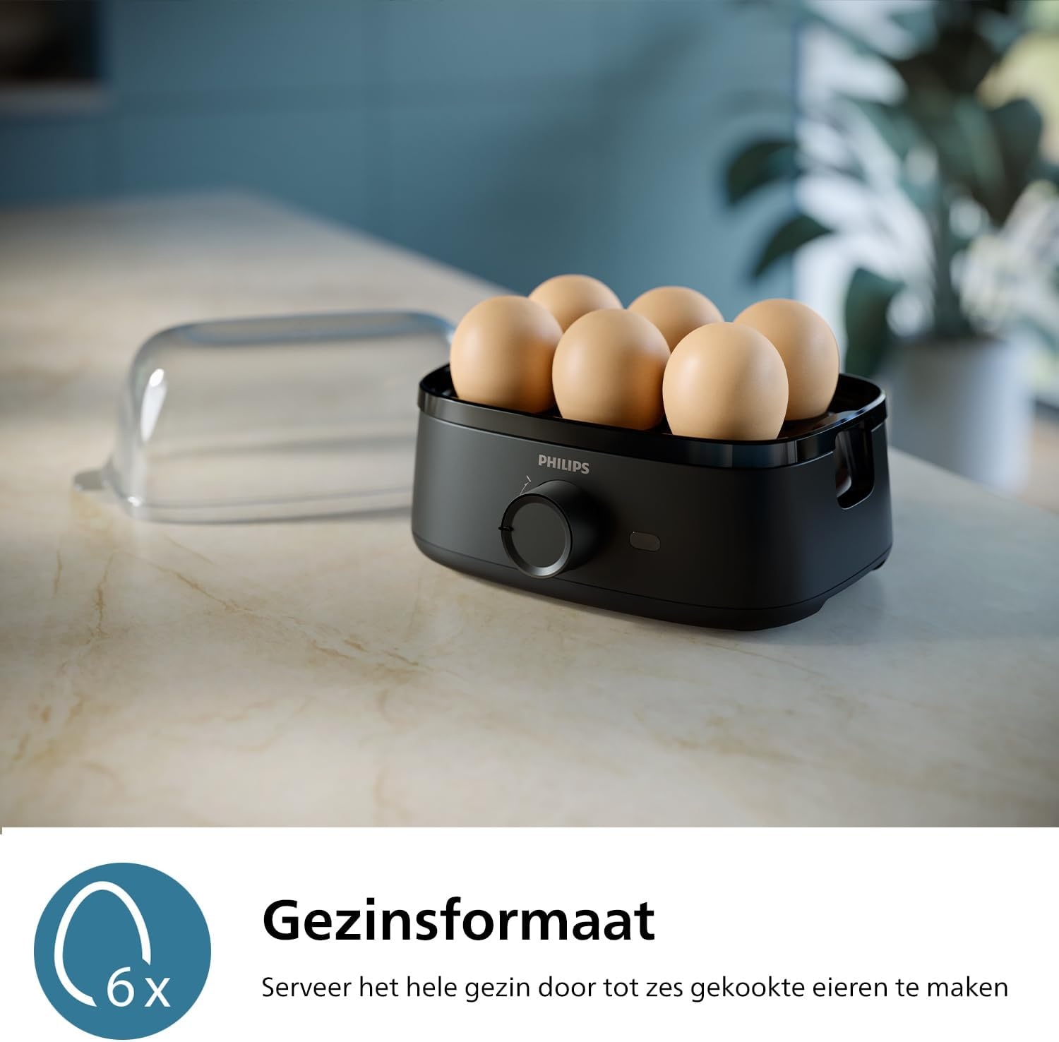 Philips Eierkoker 3000 Series HD9137/90 - Voor 6 eieren - Zwart