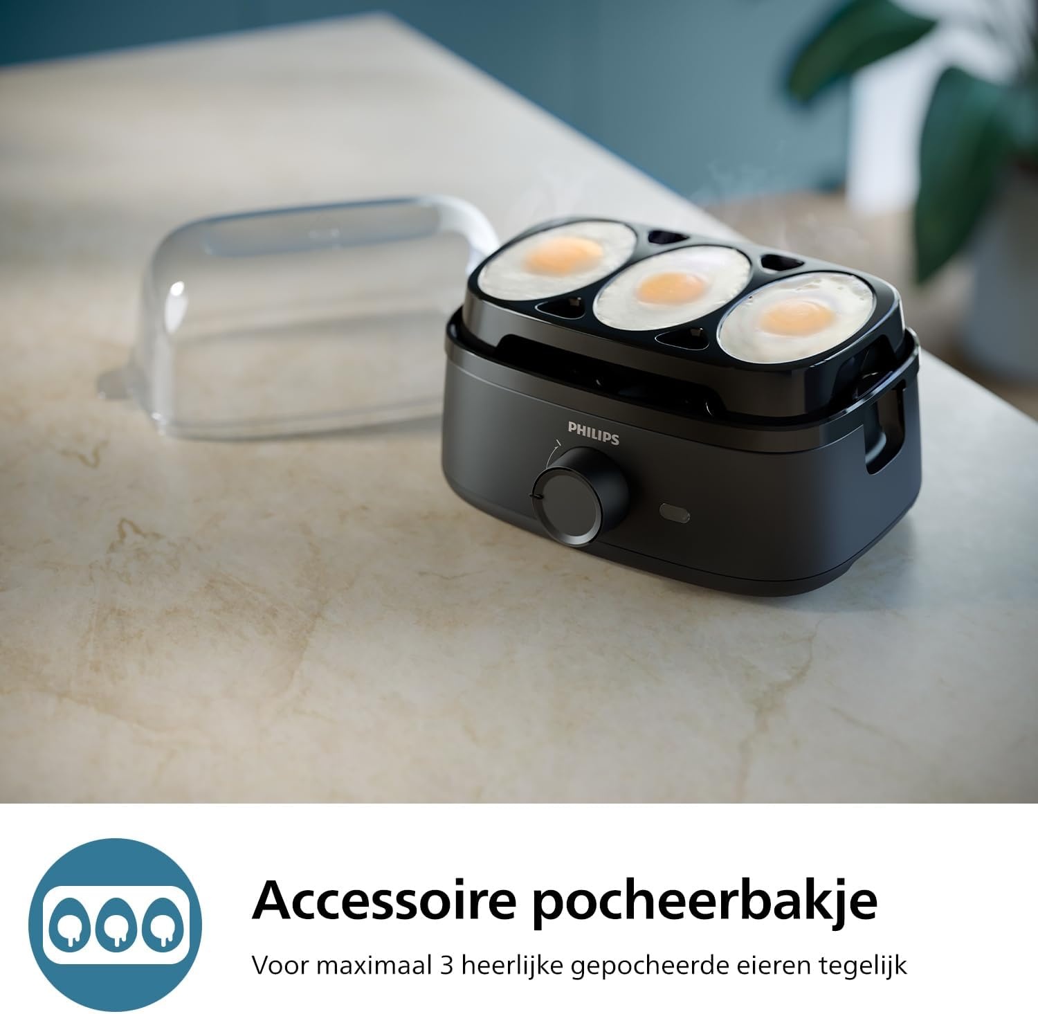 Philips Eierkoker 3000 Series HD9137/90 - Voor 6 eieren - Zwart