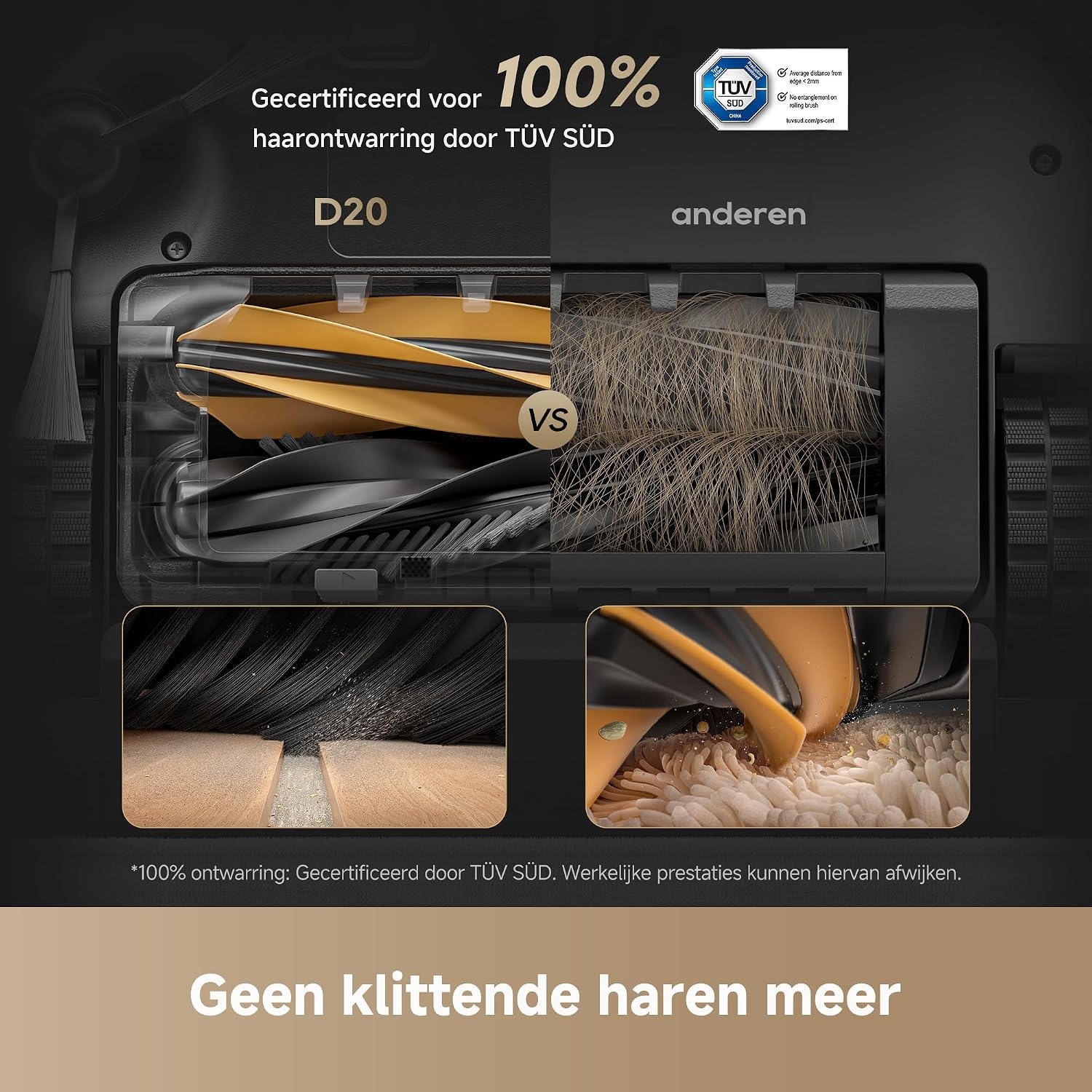 DREAME D20 robotstofzuiger, 13.000 Pa, DuoBrush voor dierenhaar