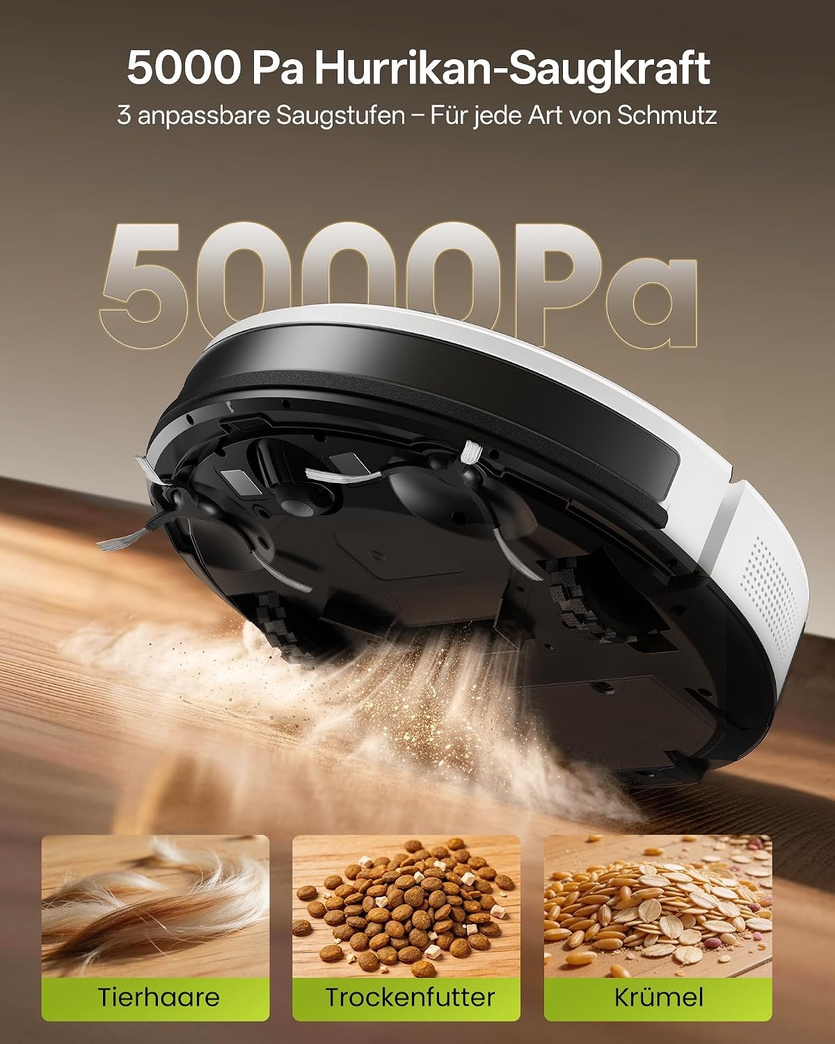 Vexilar Cleanova W8 Saugroboter - Witte Robotstofzuiger met Wischfunctie - 5000 Pa