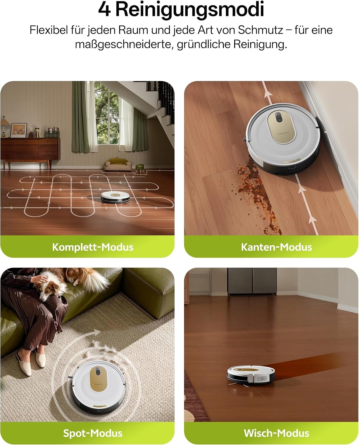 Vexilar Cleanova W8 Saugroboter - Witte Robotstofzuiger met Wischfunctie - 5000 Pa