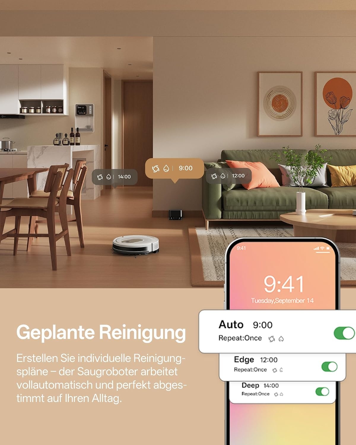 Vexilar Cleanova W8 Saugroboter - Witte Robotstofzuiger met Wischfunctie - 5000 Pa