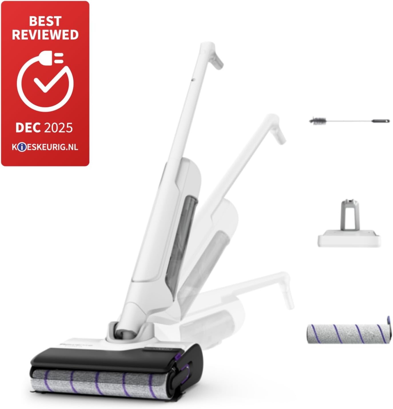 Rowenta X-Clean 10 2-in-1 Draadloze Vloerreiniger - Stofzuiger en Dweil - Wit
