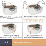 Perel Ultrasoon reiniger 2.6 L, ultrasonic cleaner 35 kHz, sieradenreiniger voor brillen horloges gebit munten sleutels, rvs tank, digitale timer, krasvrij, wit