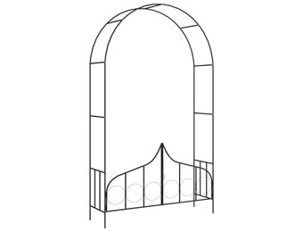 vidaXL Tuinboog met hek 138x40x238 cm ijzer zwart