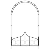 vidaXL Tuinboog met hek 138x40x238 cm ijzer zwart