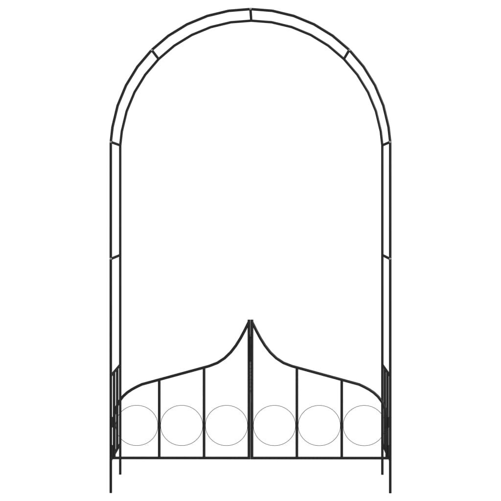 vidaXL Tuinboog met hek 138x40x238 cm ijzer zwart