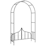vidaXL Tuinboog met hek 138x40x238 cm ijzer zwart
