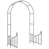 vidaXL Tuinboog met hek 138x40x238 cm ijzer zwart