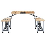 vidaXL Campingtafel inklapbaar met 4 zitjes staal en aluminium