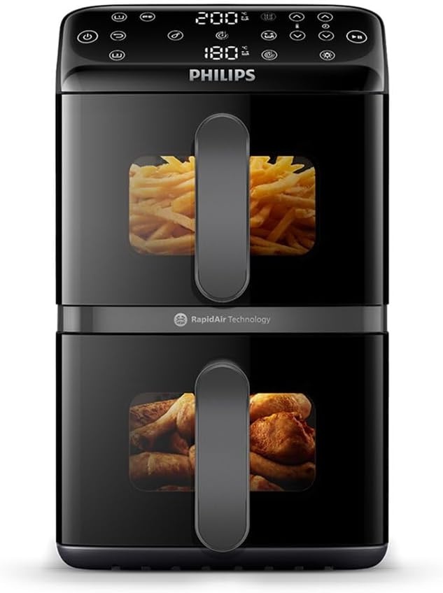 Philips Dubbele Airfryer 4000 10L - 2 maaltijden met RapidAir