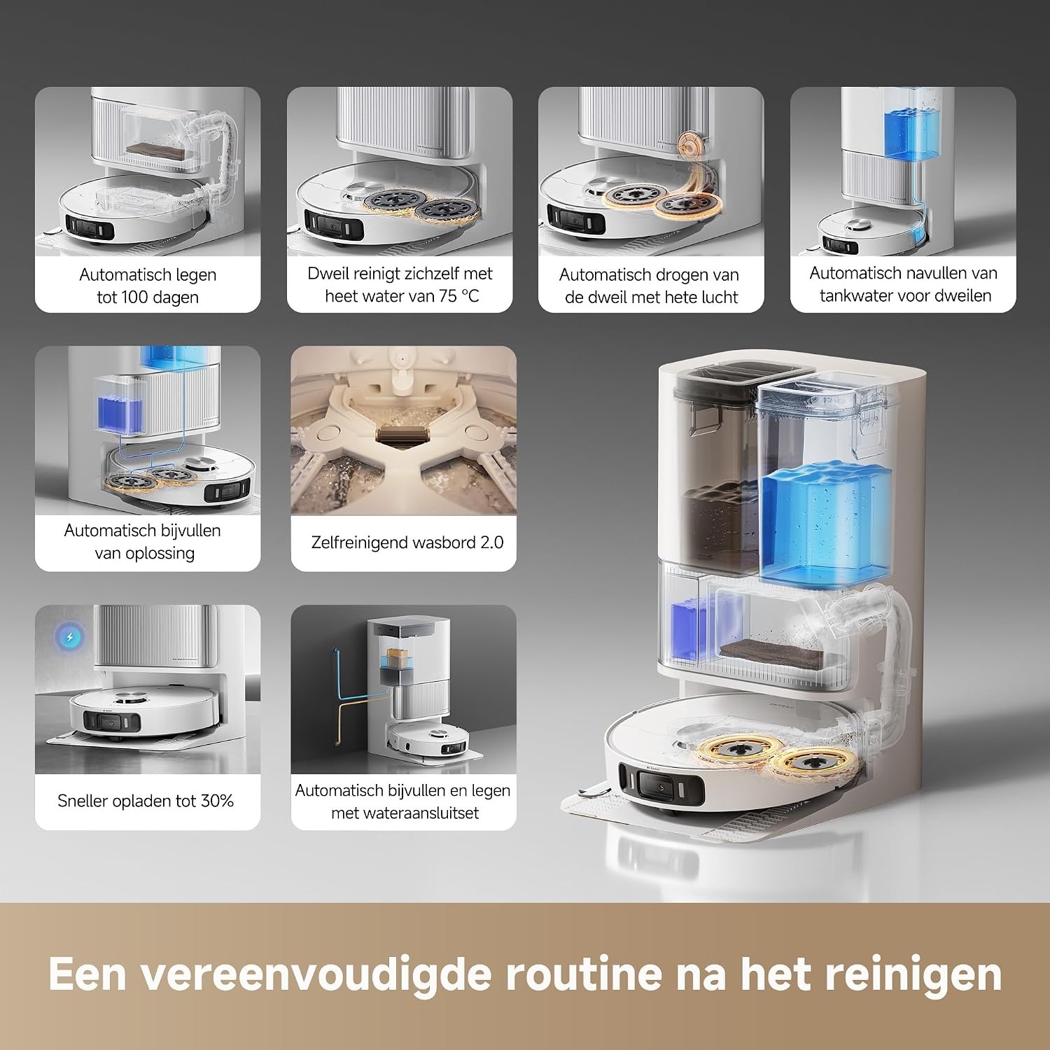 DREAME L40 Ultra AE robotstofzuiger, TriCut-borstel, 19.000 Pa