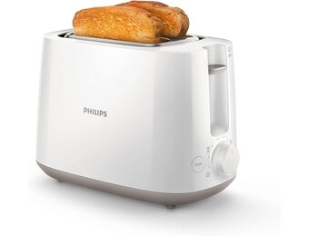 Philips Broodrooster Daily Collection - 8 Bruiningsstanden - 2 variabele sleuven - Geintegreerde opzethouder - Ondooifunctie - Uitneembare kruimellade - Automatische uitschakeling - HD2581/00