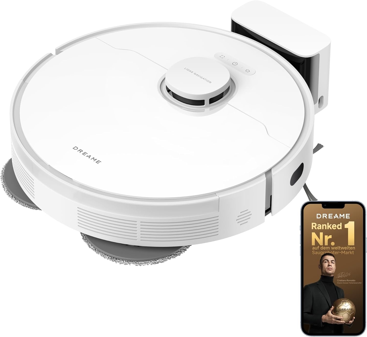 Dreame L10s Pro Gen 3 Robotstofzuiger met Dweilfunctie - 13.000 Pa - Wit