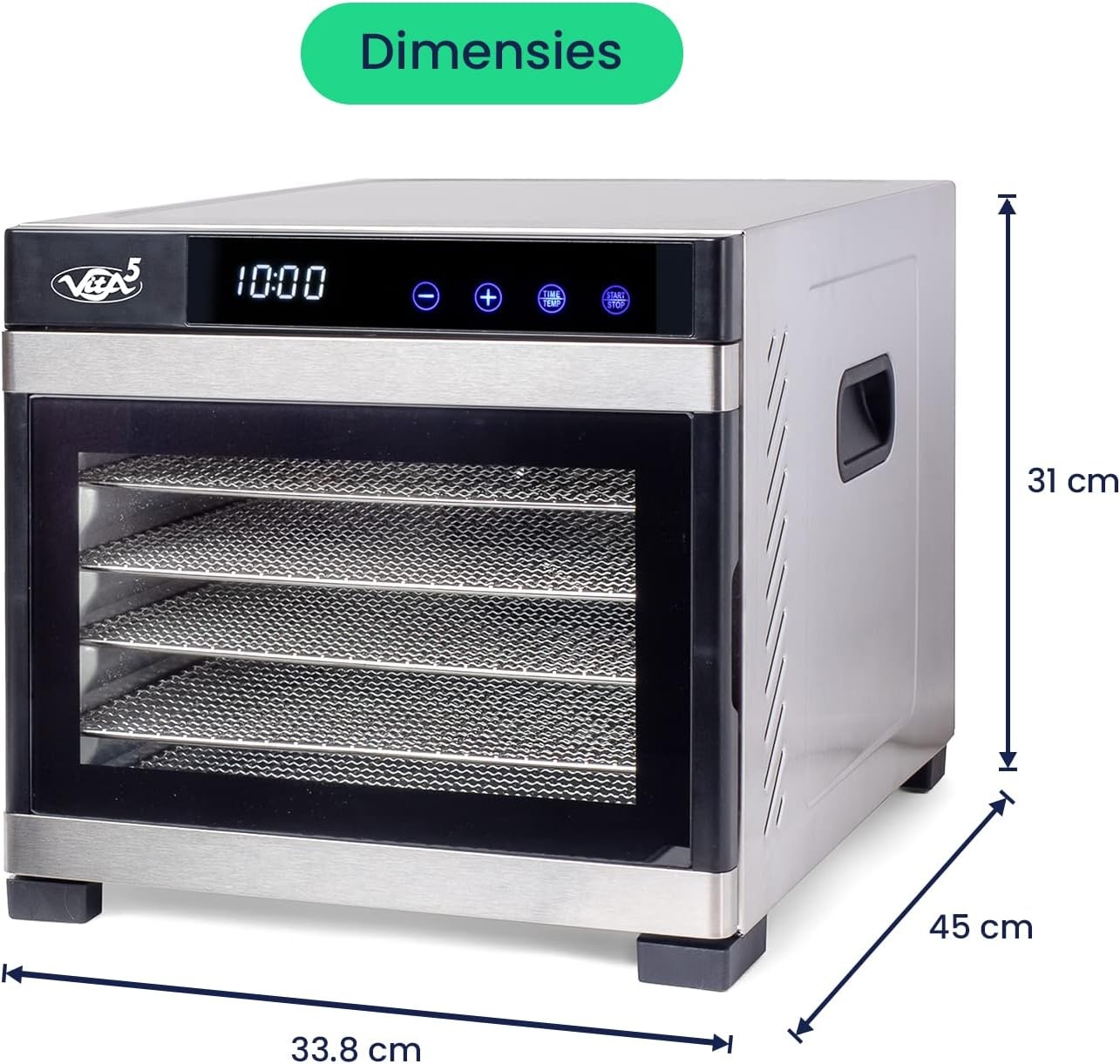 VITA5 Nobel Pro 6 Voedseldroger - 650W - RVS - 6 Lagen