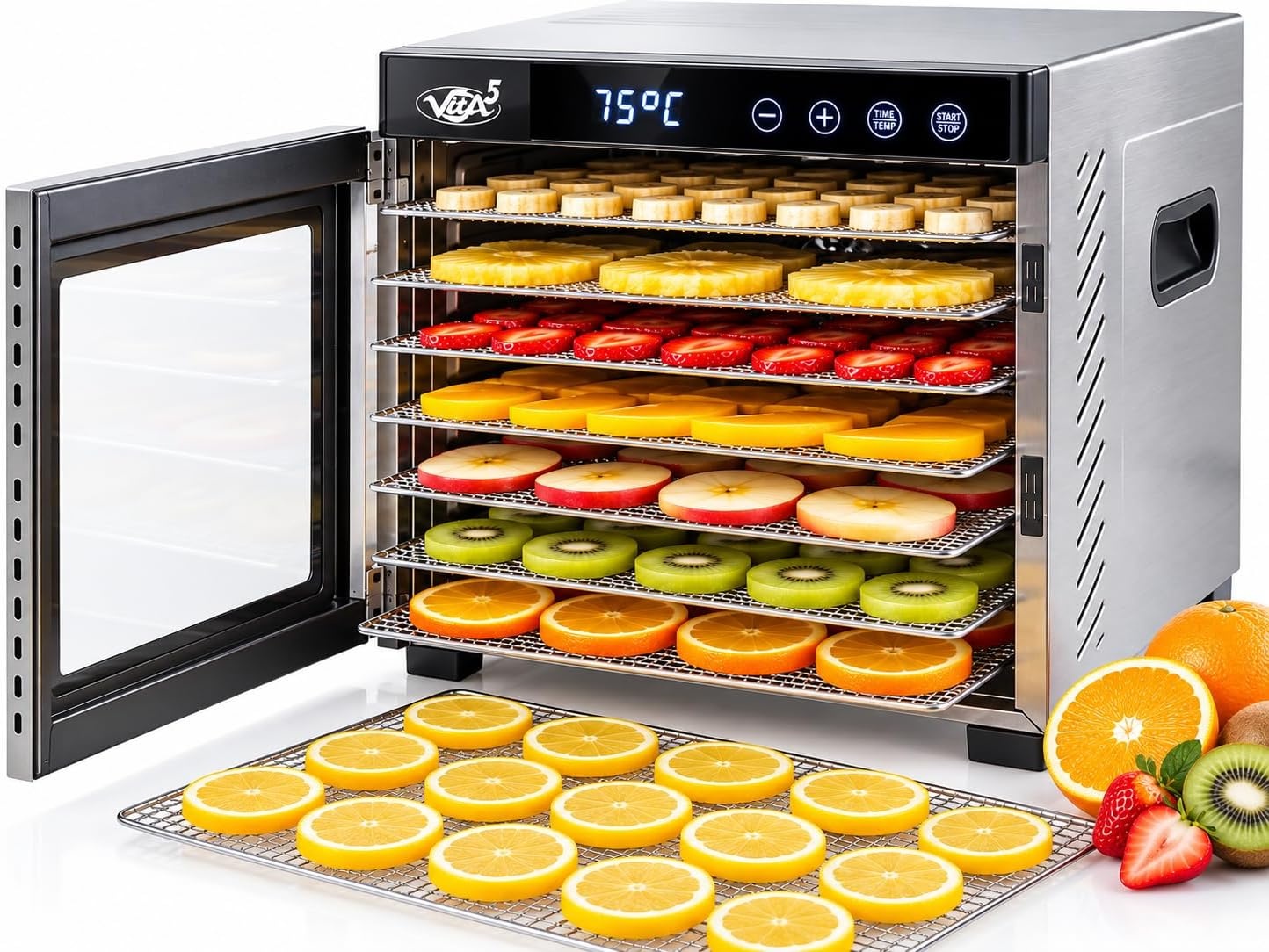 VITA5 Nobel Pro 6 Voedseldroger - 650W - RVS - 6 Lagen