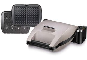 Wafelijzer 1200W Perlgrijs - Instelbare Textuur & Kleur - 54% Korting