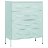 vidaXL Ladekast 80x35x101,5 cm staal mintkleurig
