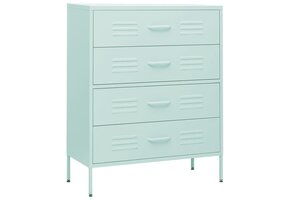 Mintgroene Ladekast van Staal - 80x35x101,5 cm - 35% Korting