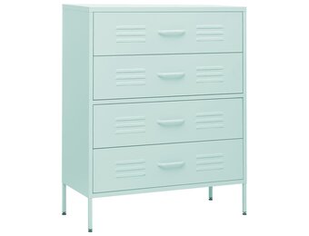 vidaXL Ladekast 80x35x101,5 cm staal mintkleurig