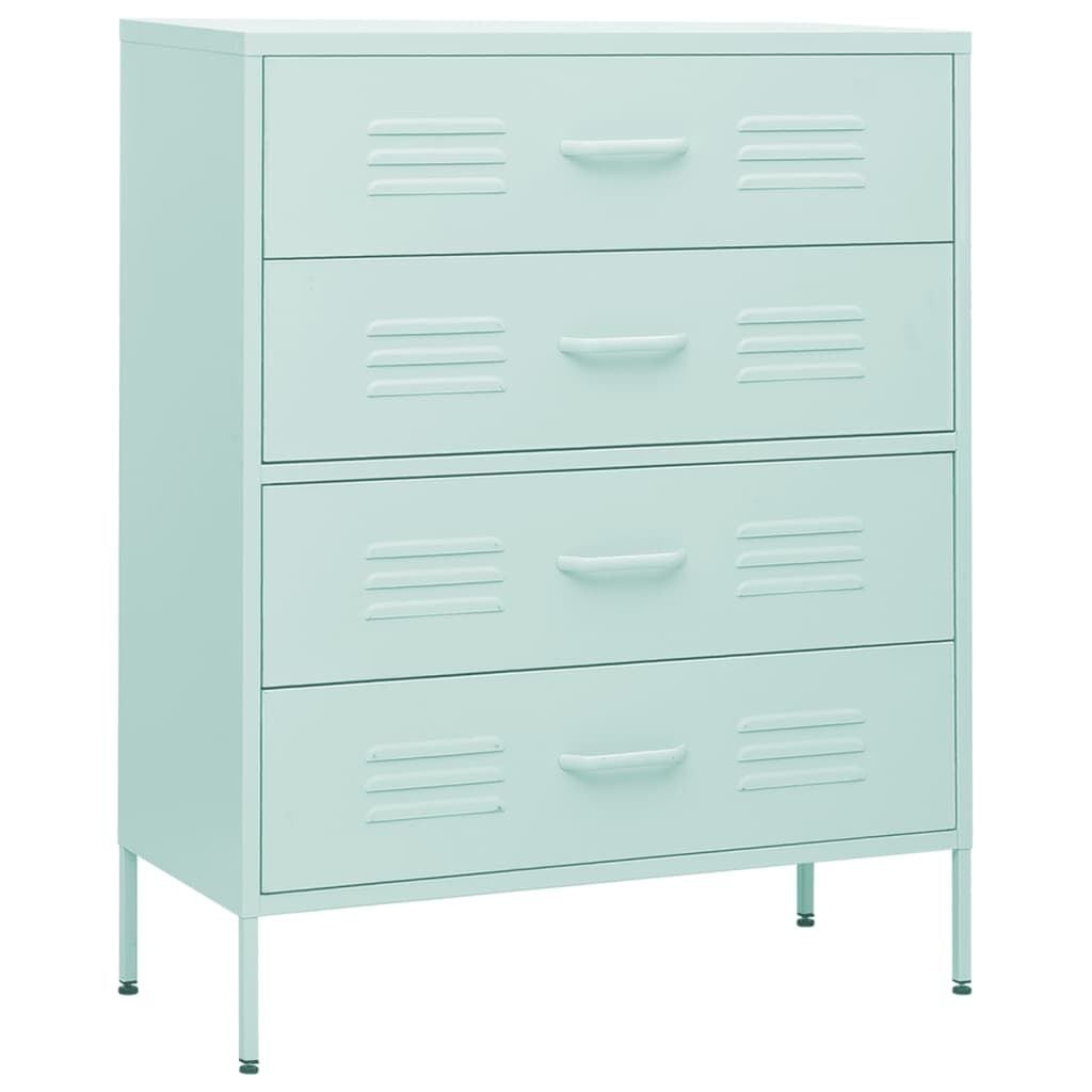 vidaXL Ladekast 80x35x101,5 cm staal mintkleurig