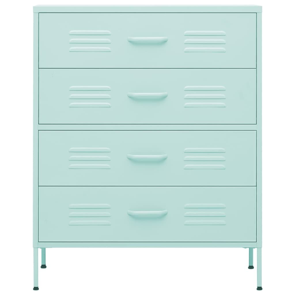 vidaXL Ladekast 80x35x101,5 cm staal mintkleurig