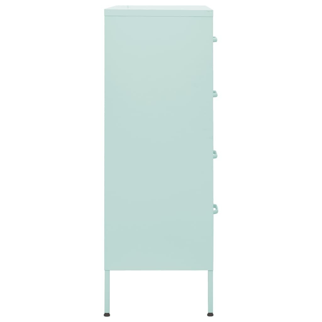vidaXL Ladekast 80x35x101,5 cm staal mintkleurig