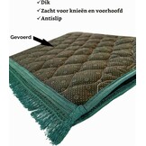 Islamika Luxe Gebedskleed met Gebedskralen - 110 x 70 cm - Zwart