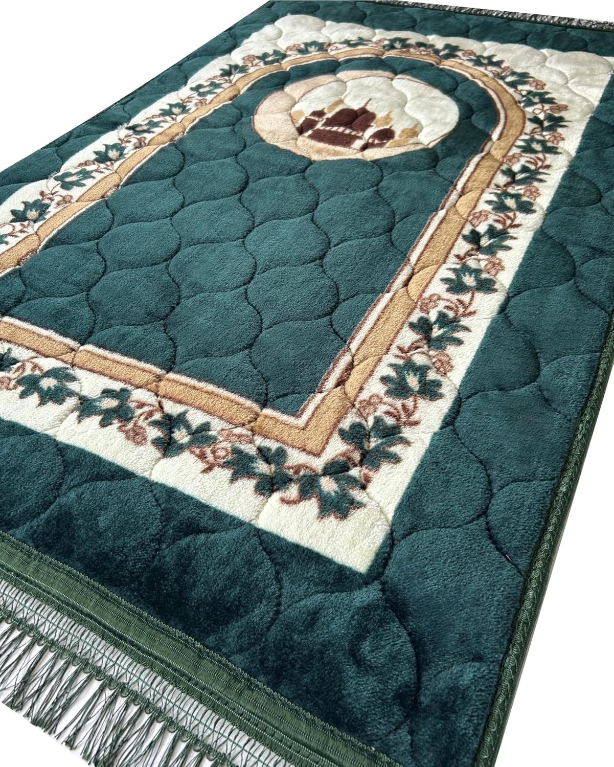 Islamika Luxe Gebedskleed met Gebedskralen - 110 x 70 cm - Zwart