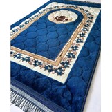 Islamika Luxe Gebedskleed met Gebedskralen - 110 x 70 cm - Zwart