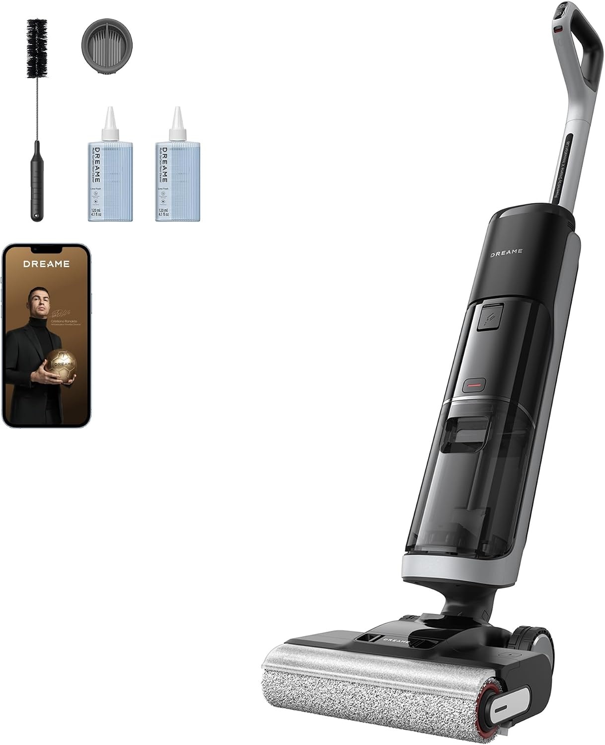 DREAME H14 Pro nat- en droogstofzuiger, 180° plat, 60°C borstelverzorging