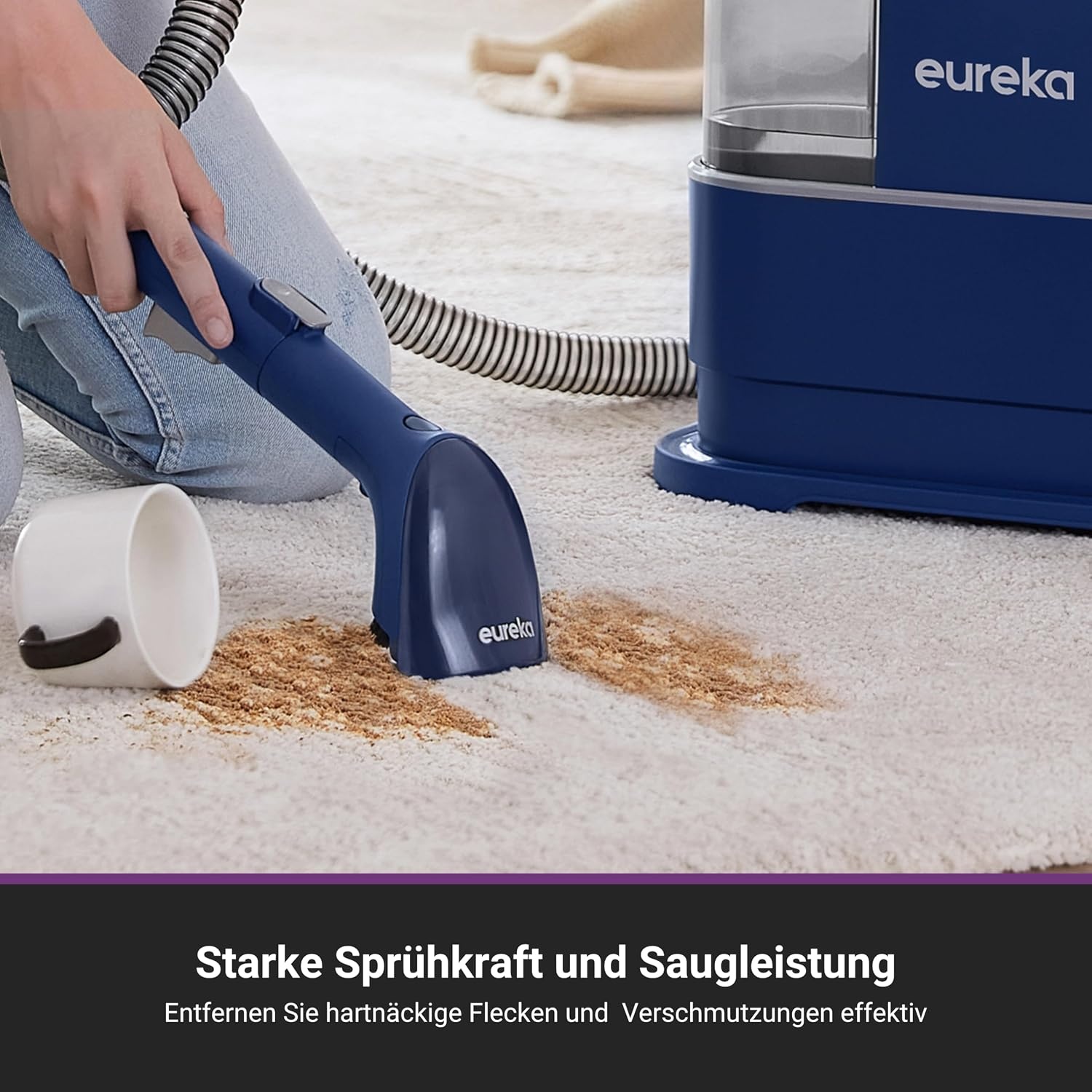 Eureka NEY100 Waschsauger - Blauw - 1,5L Wassertank - 12500Pa - Voor tapijt en bekleding