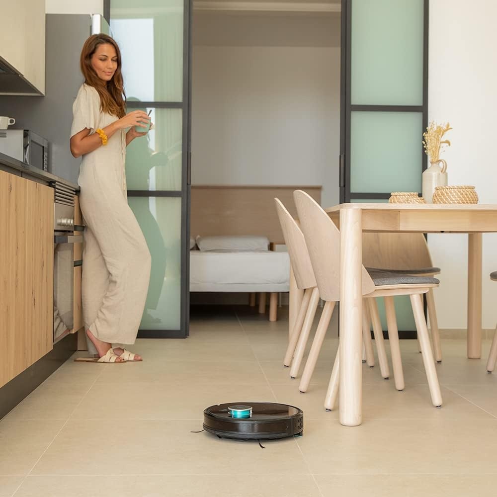 Cecotec Conga Eternal Laser Vital Robotstofzuiger en wastafel, 110 minuten looptijd, 2200 Pa, 3 standen, multifunctionele borstel, 10 modi, app, virtuele assistent Alexa - Maat Eternal Pet