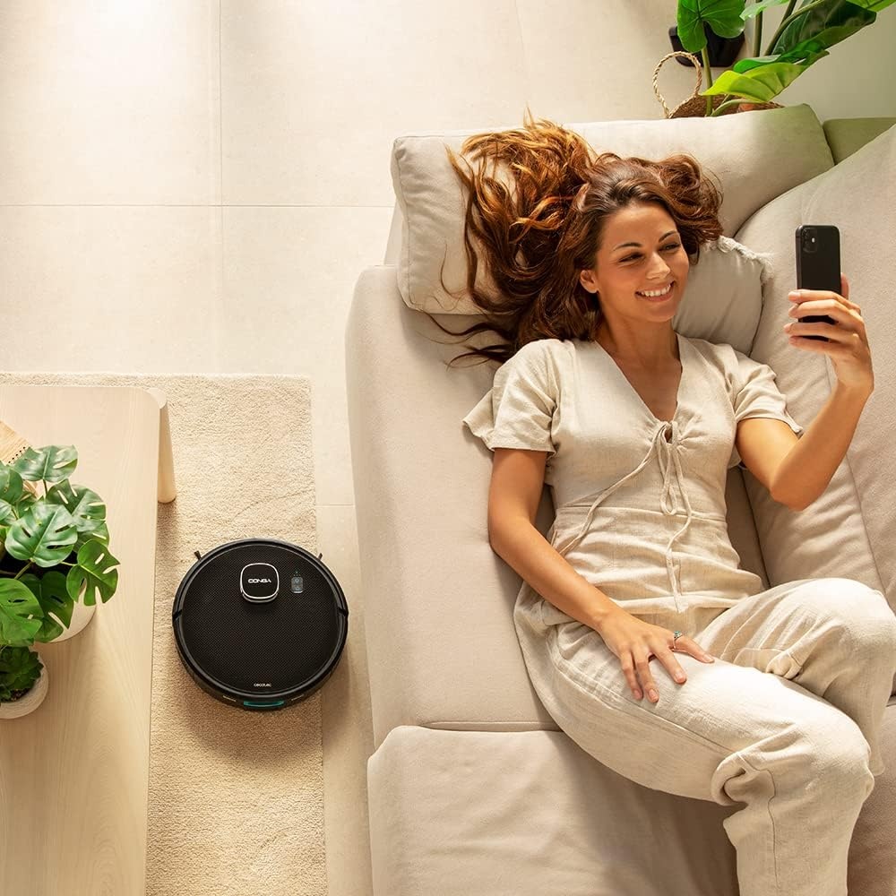 Cecotec Conga Eternal Laser Vital Robotstofzuiger en wastafel, 110 minuten looptijd, 2200 Pa, 3 standen, multifunctionele borstel, 10 modi, app, virtuele assistent Alexa - Maat Eternal Pet
