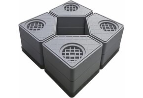 Universele Antivibratievoeten Wasmachine - Stapelbaar, Verhoogd (4.5/8cm)