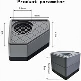 Antivibratievoeten voor wasmachine, universeel, stapelbaar 4,4/7,8 cm, PP & rubber