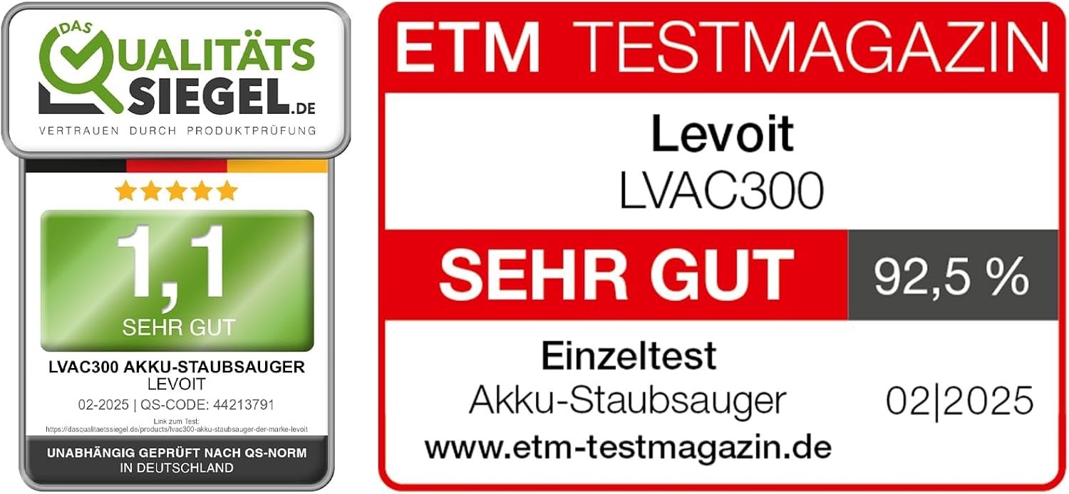 Levoit Accu Steelstofzuiger LVAC 300 - Blauw - HEPA-filter - Tot 60 min. gebruiksduur