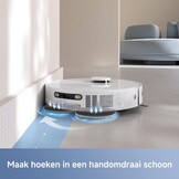 Mova E30 Ultra Robotstofzuiger en -dweil met automatisch legen en zelfreinigende dweil 7000 Pa aan zuigkracht, RoboSwing-technologie,DuoScrub-dweilen, 10,5 mm dweilverhoging